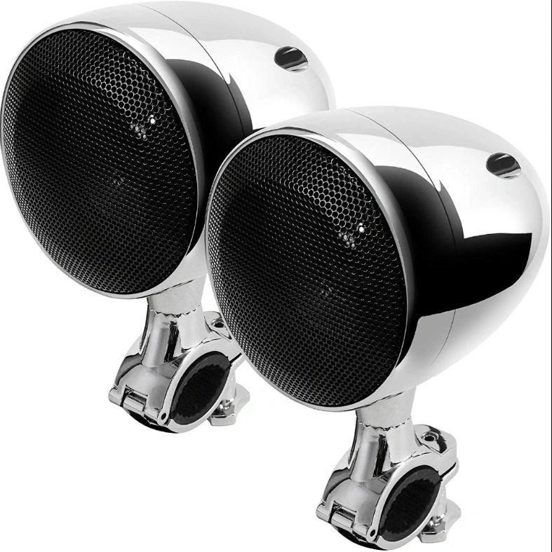 GO HAWK 2 Channel 4 Inch Speakers With Inbuilt Amplifier - Chrome ( 600 Watts) - Image 4