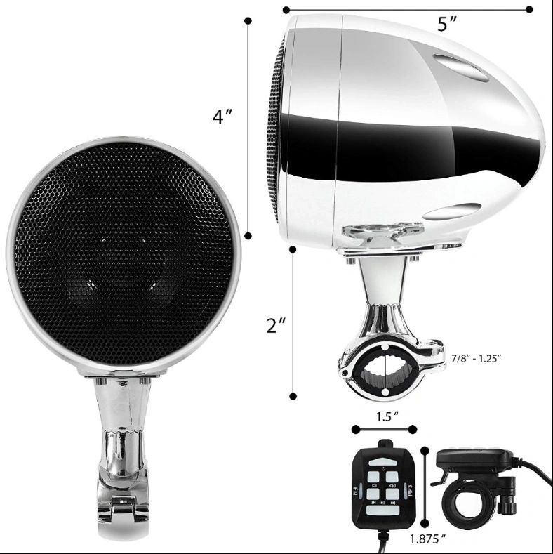 GO HAWK 2 Channel 4 Inch Speakers With Inbuilt Amplifier - Chrome ( 600 Watts) - Image 2