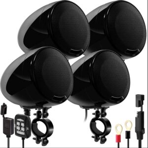 GO HAWK 4 Channel 4 Inch Speakers With Inbuilt Amplifier - Black ( 1200 Watts)