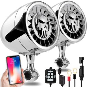 GO HAWK 2 Channel 5 Inch Speakers With Inbuilt Amplifier - Chrome ( 1000 Watts)