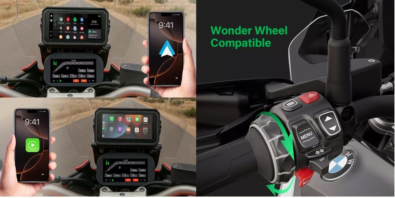 PROPLAY BM06 Motorcycle GPS Wireless Carplay/Android Auto Waterproof Screen - Image 7